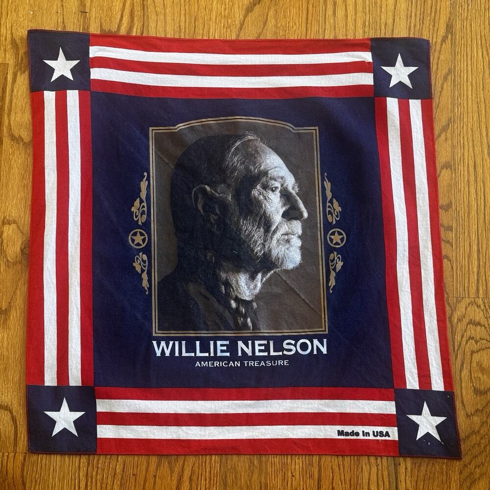 Willie Nelson Bandana American Tradition Made in USA Patriotic American Flag TX